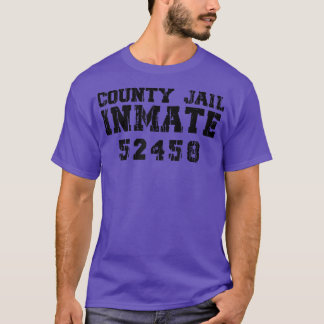 Halloween Inmate Prison Men Women Suit Lazy Costum T Shirt
