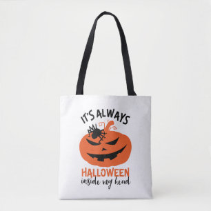 Halloween Inside My Head Funny Jack o lantern Tygkasse