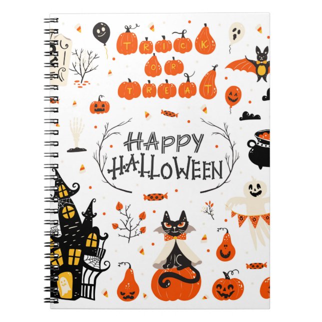 Halloween-inslag. Halloween-klipp med Anteckningsbok (Framsidan)