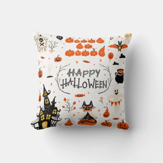 Halloween-inslag. Halloween-klipp med Kudde (Framsida)