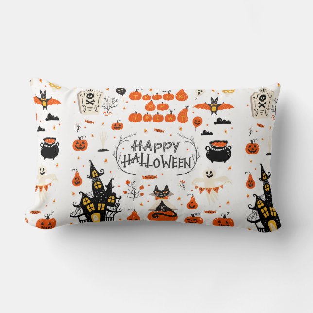 Halloween-inslag. Halloween-klipp med Lumbarkudde (Framsida)