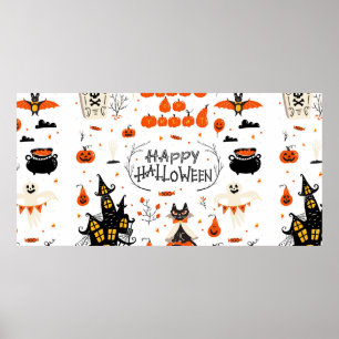 Halloween-inslag. Halloween-klipp med Poster