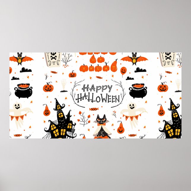 Halloween-inslag. Halloween-klipp med Poster (Framsidan)