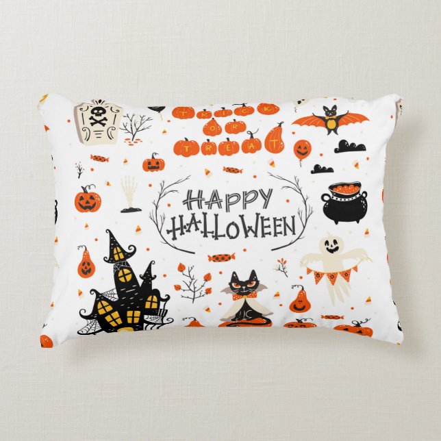 Halloween-inslag. Halloween-klipp med Prydnadskudde (Framsidan)