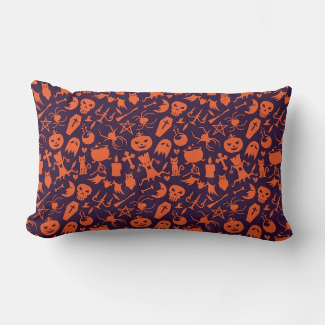 Halloween Inslag Mönster Pillow Lumbarkudde (Framsida)