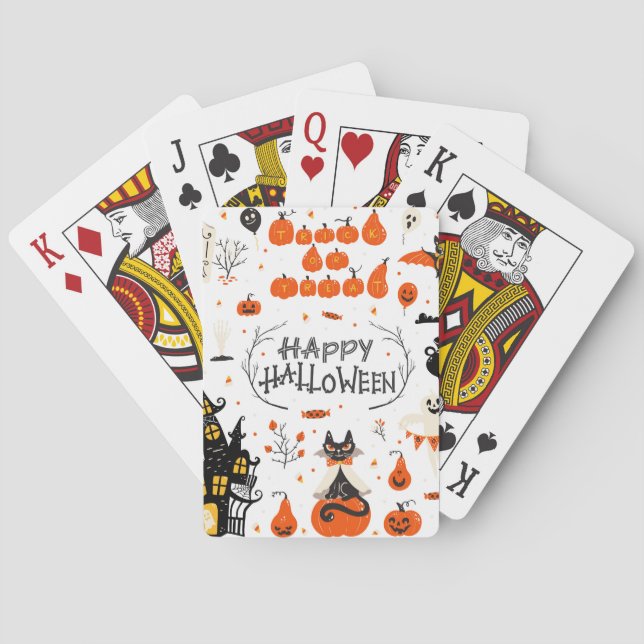 Halloween Inslag Vintage Set Design Casinokort (Baksidan)