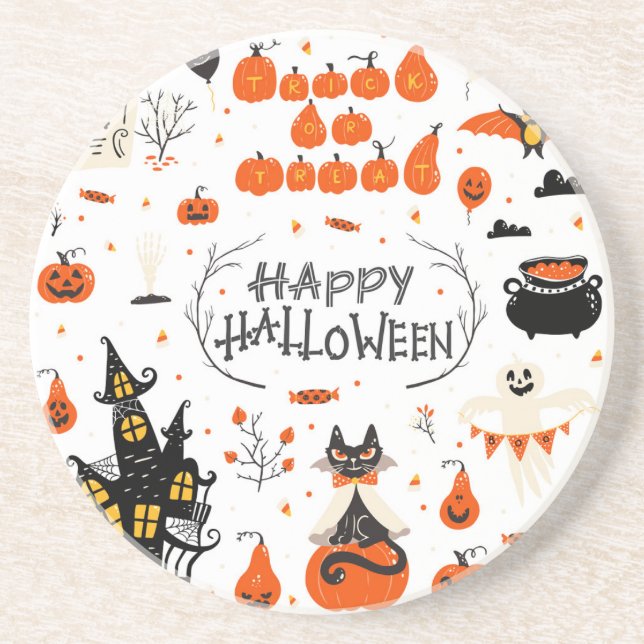Halloween Inslag Vintage Set Design Underlägg (Framsidan)