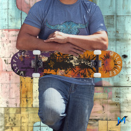 Halloween-Inspired & Bold Bold Sunburst Graffiti Mini Skateboard Bräda 18,5 Cm