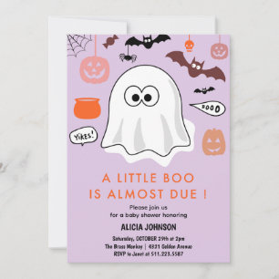 Halloween-inspirerad baby shower inbjudan liten bo