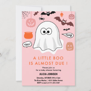 Halloween-inspirerad baby shower inbjudan Spöke