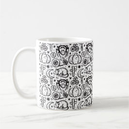 Halloween-inspirerat mönster, kaffemugg