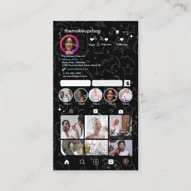 Halloween Instagram Visitkort (Framsida)