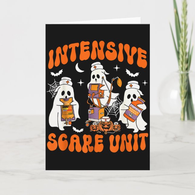Halloween Intensive Care E Unit Ghost Nurse Icu Nu Kort (Framsida)