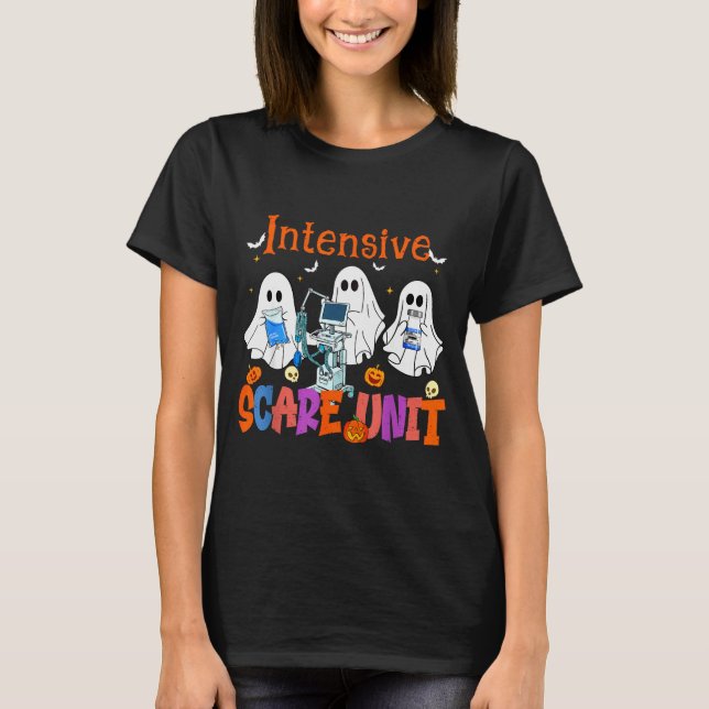 Halloween Intensive Care E Unit Ghost Nurse Icu Nu T Shirt (Framsida)