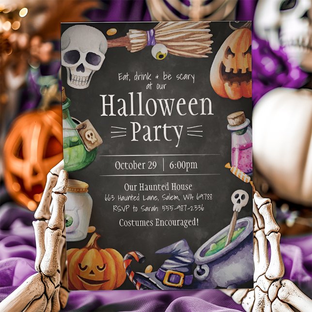 Halloween Invitation, Halloween Birthday Party Inbjudningar (Skapare uppladdad)