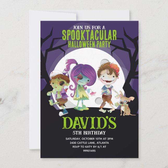 Halloween Invitation, Halloween Party Invitation Inbjudningar (Framsida)