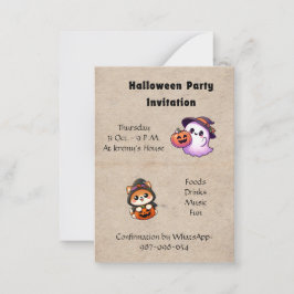 Halloween Invitation to be personalised Anteckningskort