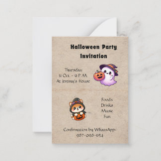 Halloween Invitation to be personalised Anteckningskort