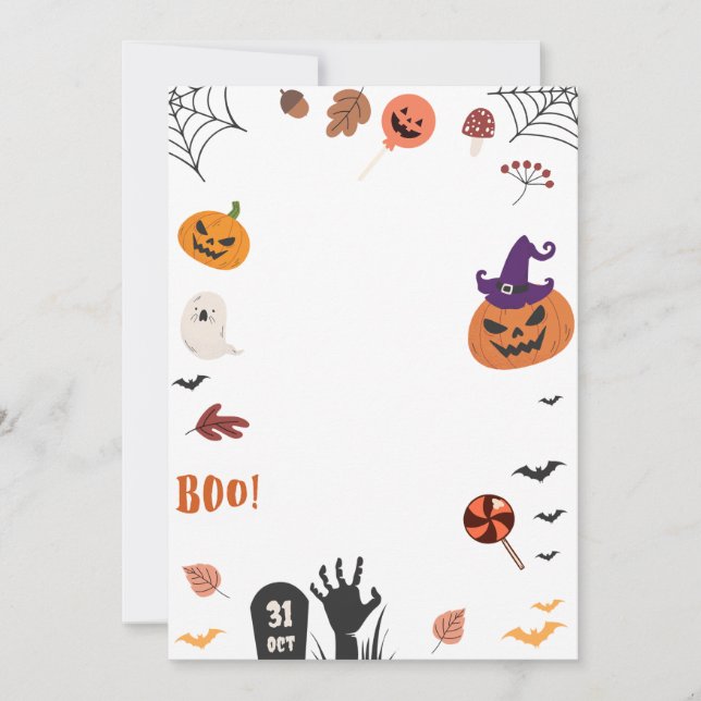 Halloween Invite, Halloween Card Inbjudningar (Framsida)