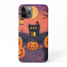 Halloween iPhone & iPad Case - Cute Pumpkins & Spo