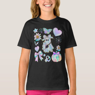Halloween-Iridescent tie dye Neon Spökflicka T Shirt