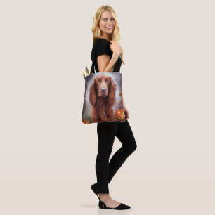 Halloween Irish Red Setter with Pumpkins Scary Tygkasse
