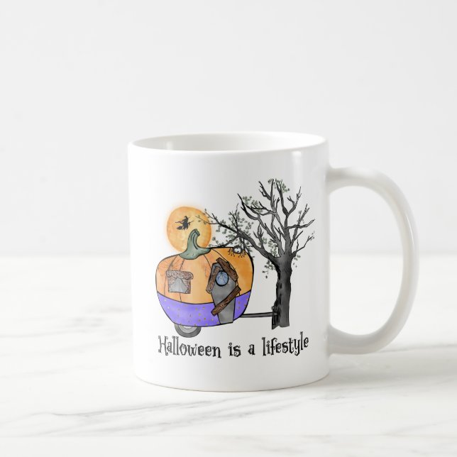 Halloween Is A Lifestyle | Camper | Trailer Kaffemugg (Höger)