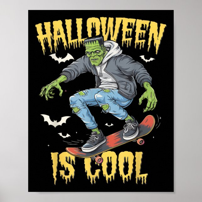 Halloween Is Cool Women Men Frankenstein Monster  Poster (Framsidan)