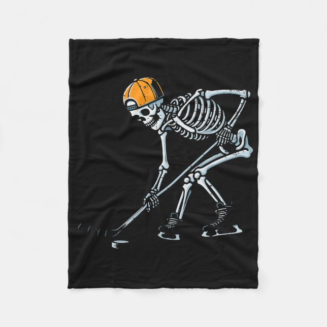 Halloween ishockeyskelett kostym pojkar barn Yo Fleecefilt (Framsidan)