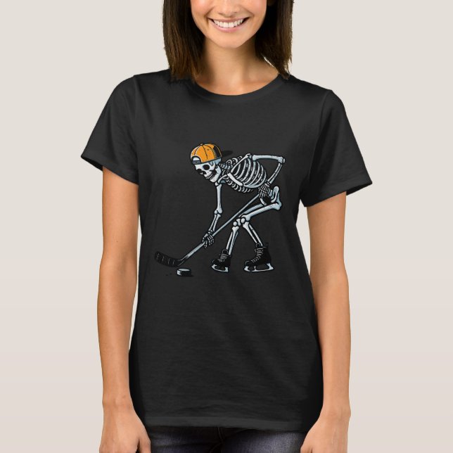Halloween ishockeyskelett kostym pojkar barn Yo T Shirt (Framsida)