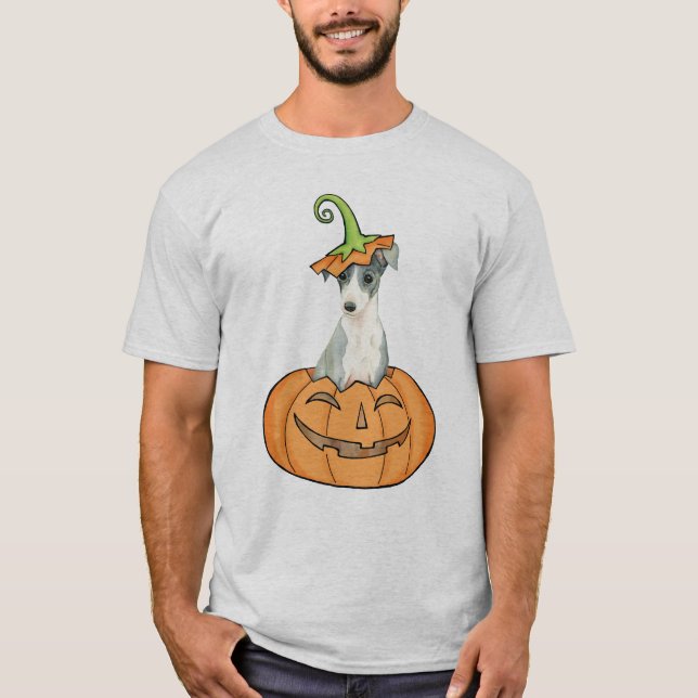 Halloween italienarevinthund tee (Framsida)