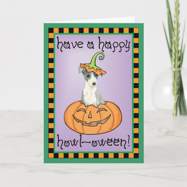 Halloween Italienska Greyhound Kort (Framsida)