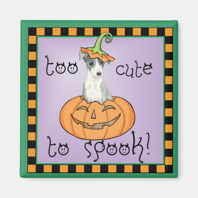 Halloween Italienska Greyhound Magnet (Framsidan)