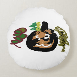 Halloween-jack för 'lanternkaffe rund kudde