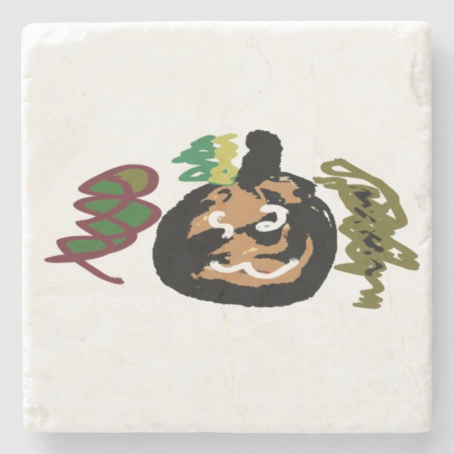 Halloween-jack för 'lanternkaffe stenunderlägg (Framsidan)