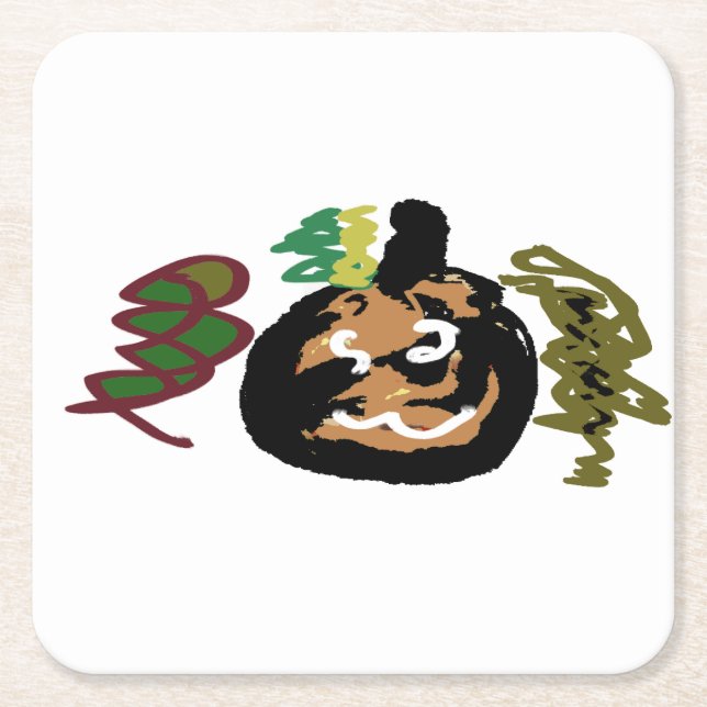 Halloween-jack för 'lanternkaffe underlägg papper kvadrat (Framsidan)