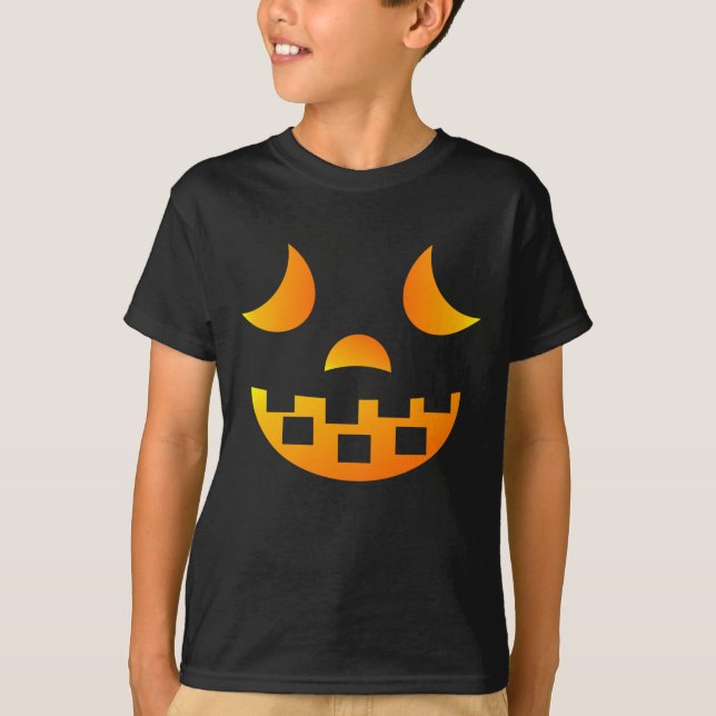Halloween Jack-o'-lantern Ansikte Boy's T-Shirt (Framsida)