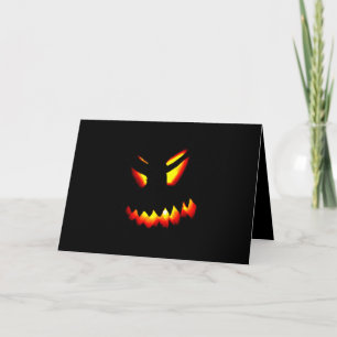 Halloween Jack-O-Lantern Ansikte-hälsningskort Kort