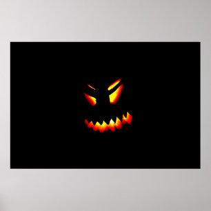 Halloween Jack-O-Lantern Ansikte Poster