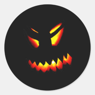 Halloween Jack-O-Lantern Ansikte Sticker Runt Klistermärke