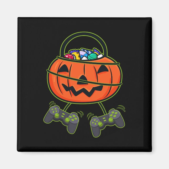 Halloween Jack o lantern Candy Basket-styrenheter Magnet (Framsidan)