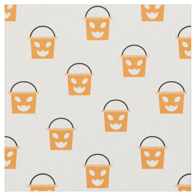 Halloween Jack-O-Lantern Candy Bucket Mönster Tyg (Närbild)
