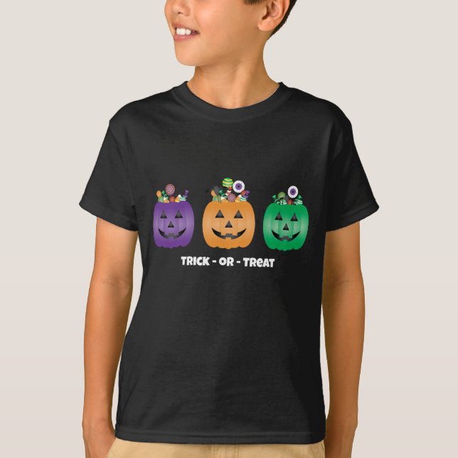 Halloween Jack o lantern Candy Pail T Shirt (Framsida)