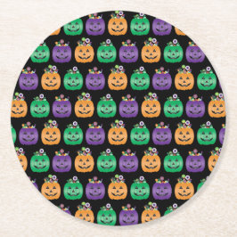 Halloween Jack o lantern Candy Pail Underlägg Papper Rund