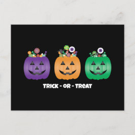 Halloween Jack o lantern Candy Pail Vykort