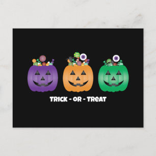 Halloween Jack o lantern Candy Pail Vykort