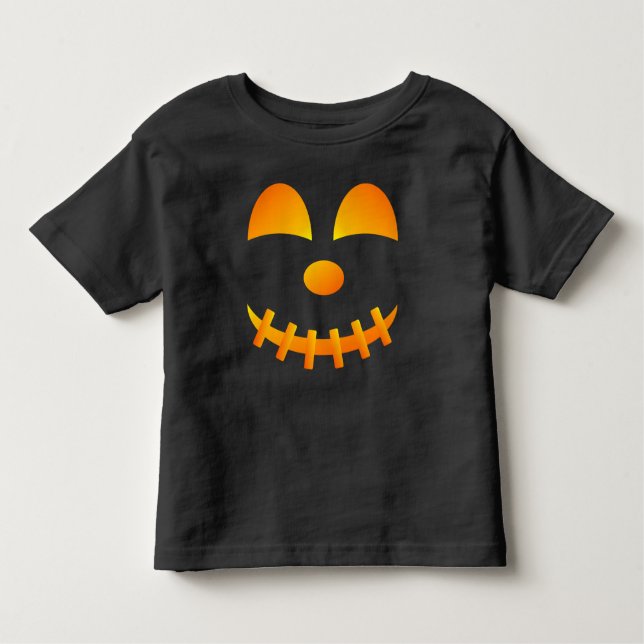 Halloween Jack-o'-lantern Cute Ansikte T Shirt (Framsida)