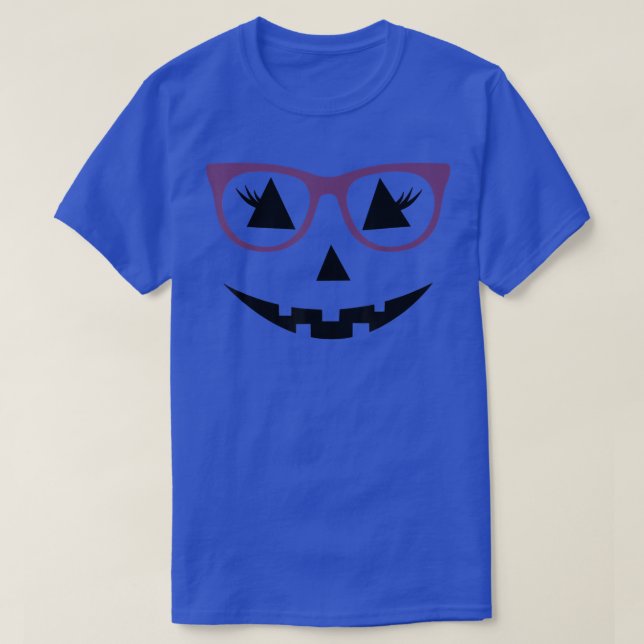 Halloween Jack O Lantern Face Pumpkin Purple Glass T Shirt (Design framsida)