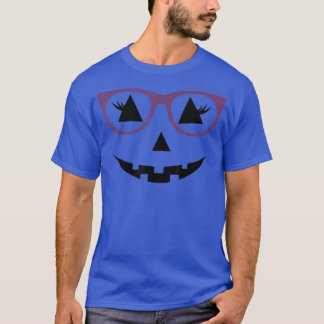 Halloween Jack O Lantern Face Pumpkin Purple Glass T Shirt