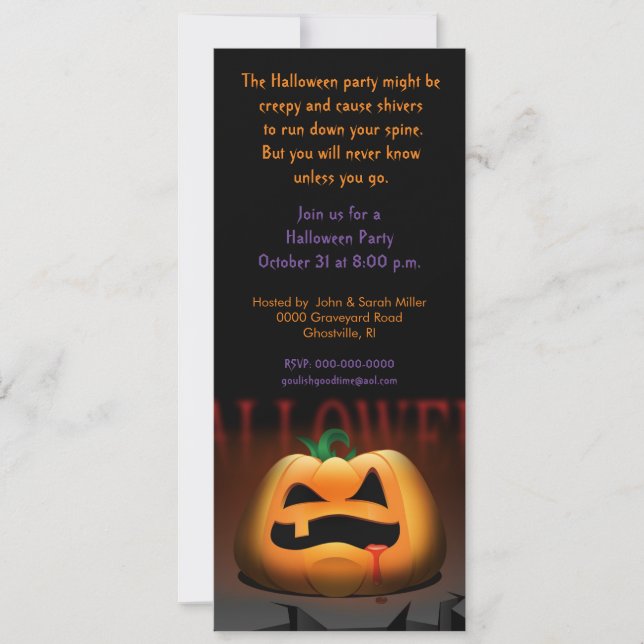 Halloween Jack O' Lantern Fest Invitation Inbjudningar (Framsida)